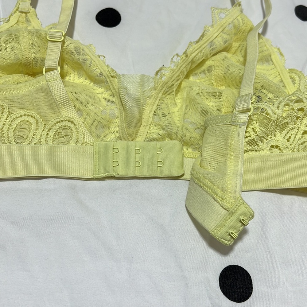 Thirdlove Yellow Boho Lace Unlined Triangle Brale… - image 3